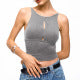 Women's Summer Cooling Ribbed Hollow-Out Elastic Backless Cami Tank Top