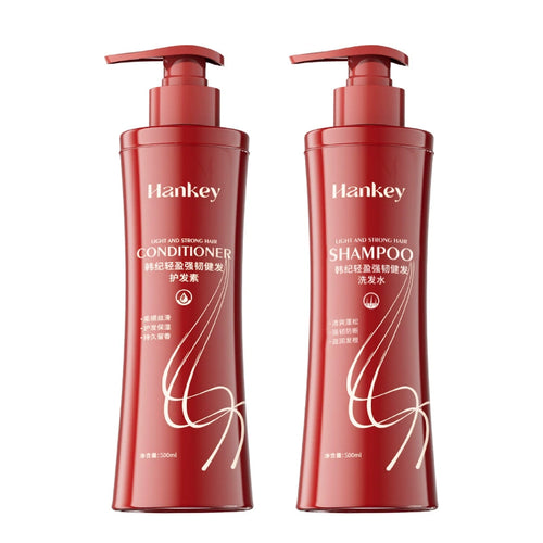 HANKEY Lightweight Strengthening Shampoo & Conditioner Set 500ml – Moisturizing Nourishing Hair Care